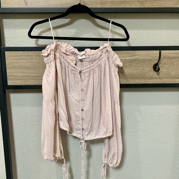 Cotton Candy LA off the shoulder, crop top - Picture 1 of 3